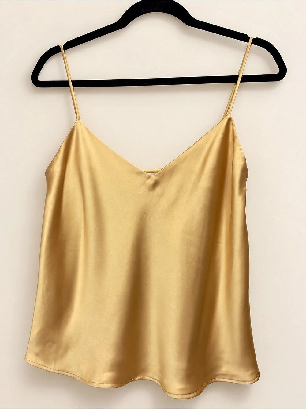 Club Monaco Satin-Look Camisole in Yellow Size Medium